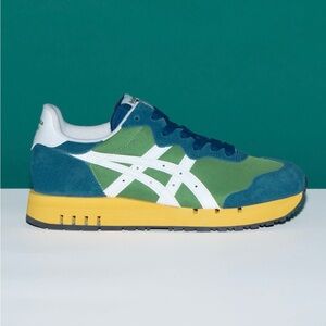 Onitsuka Tiger X-Caliber Spinach Green Blue White Yellow Sneakers Women’s 9.5